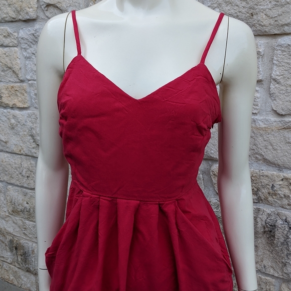 Super Red Dress Cute stylish Spaghetti Strap Vneck - Picture 5 of 11